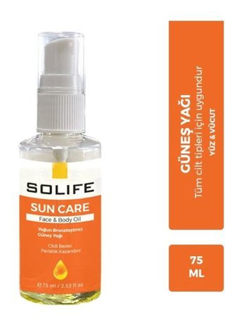 Solife Sun Care Yoğun Tüm Vücut İçin Güneşsiz Bronzlarştırıcı Yağ 75 ml