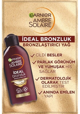 Garnier Ambre Solaire Hindistan Cevizi Yağı Yoğun 2 Faktör Tüm Vücut İçin Güneşsiz Bronzlarştırıcı Yağ 200 ml