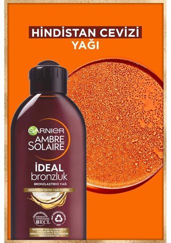 Garnier Ambre Solaire Hindistan Cevizi Yağı Yoğun 2 Faktör Tüm Vücut İçin Güneşsiz Bronzlarştırıcı Yağ 200 ml