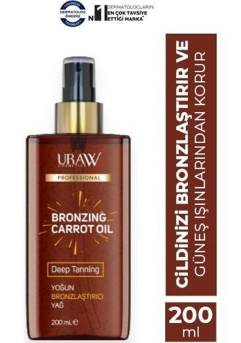 Uraw Yoğun Tüm Vücut İçin Güneşsiz Bronzlarştırıcı Yağ 200 ml