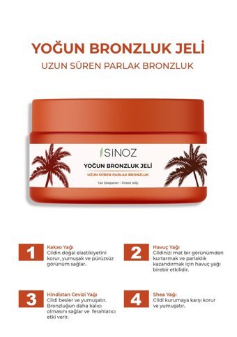 Sinoz Yoğun Tüm Vücut İçin Güneşsiz Bronzlarştırıcı Krem 200 ml
