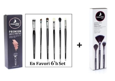 Nascita 6'lı Nas110 Set + 49 Aydınlatıcı Makyaj Fırça Seti