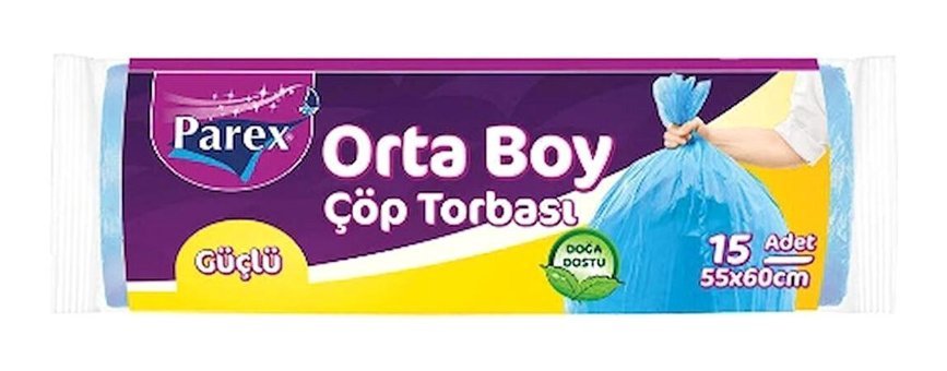 Parex Orta Boy 55x60 cm Çöp Poşeti 12x15 Adet Mavi
