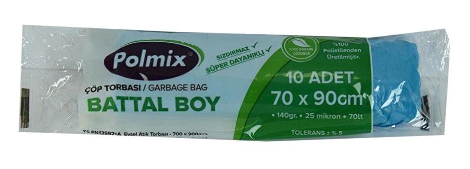 Polmix Battal Boy 70x90 cm 10 Adet Çöp Poşeti
