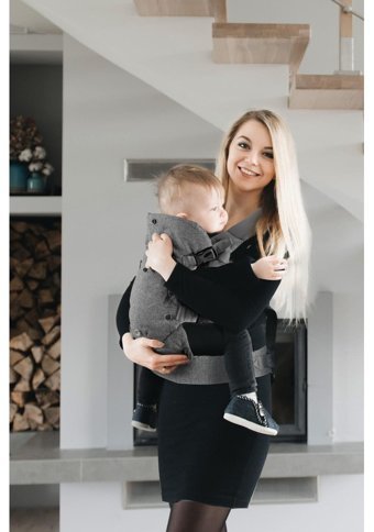 Wellgro Comfy 15 kg Kapasiteli Oturaklı Her Yöne Yenidoğan Kanguru Gri