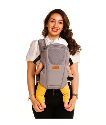 Baby Plus Flory 12 kg Kapasiteli Oturaklı Her Yöne Yenidoğan Kanguru Gri
