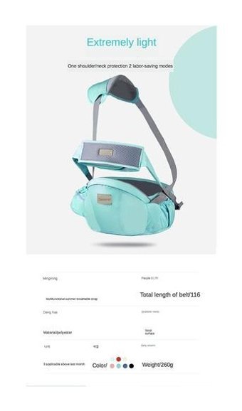 Worryfreeshopping Hss 15 kg Kapasiteli Oturaklı Yenidoğan Kanguru Gri Mavi