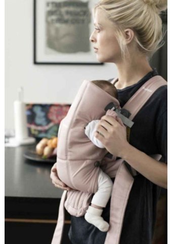 BabyBjörn Cotton 3 - 12 kg Kapasiteli Oturaklı Her Yöne Yenidoğan Kanguru Dusty Pink