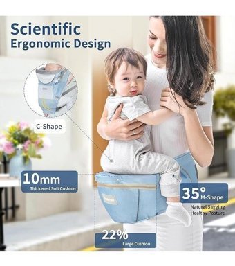 Brandsus 20 kg Kapasiteli Oturaklı Her Yöne Yenidoğan Kanguru Mavi
