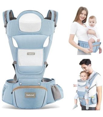 Brandsus 20 kg Kapasiteli Oturaklı Her Yöne Yenidoğan Kanguru Mavi