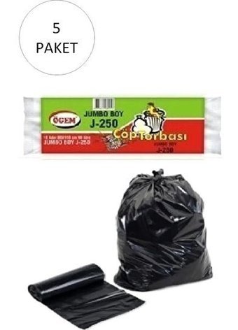 Ögem J-250 Jumbo Boy 80x110 cm 5x10 Adet Çöp Poşeti