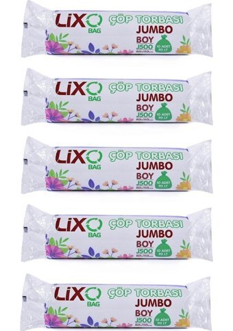 Lixo J-500 Jumbo Boy 80x110 cm 5x10 Adet Çöp Poşeti