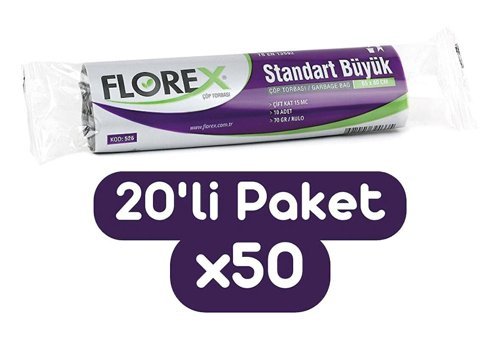 Florex Büyük Boy 65x80 cm 10x50 Adet Çöp Poşeti