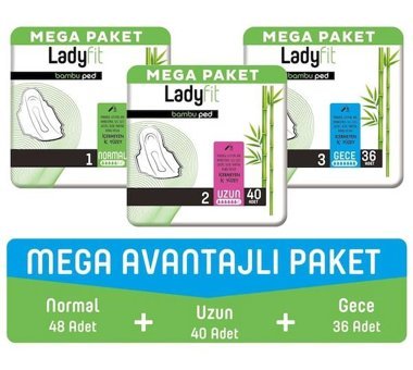 Ladyfit Bambu İnce 124'lü Hijyenik Ped 3 Adet