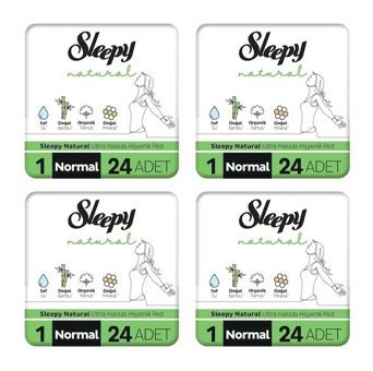 Sleepy Natural Ultra Hassas Organik İnce Antialerjik 24'lü Hijyenik Ped 4 Adet