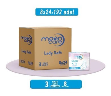 Mooncare Lady Soft Organik İnce Antialerjik 8'li Hijyenik Ped 24 Adet