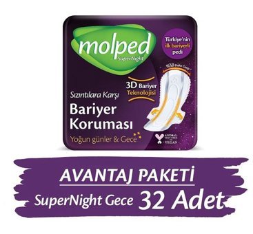 Molped Super Night İnce 18'li Hijyenik Ped 2 Adet