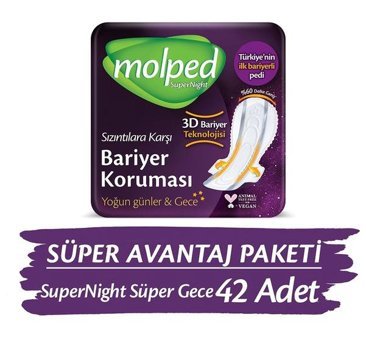 Molped Super Night İnce 14'lü Hijyenik Ped 3 Adet
