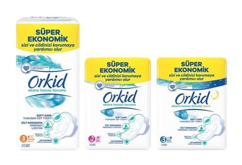 Orkid Ultra Ekstra Hassas İnce 50'li Hijyenik Ped 3 Adet
