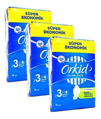 Orkid Ultra İnce 18'li Hijyenik Ped 3 Adet