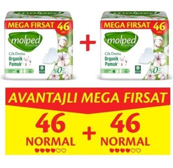 Molped Pure&Soft Organik İnce Antialerjik 46'lı Hijyenik Ped 2 Adet