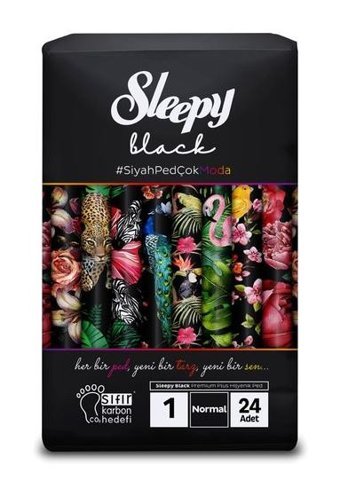 Sleepy Black Premium Plus Organik İnce Antialerjik 24'lü Hijyenik Ped 1 Adet