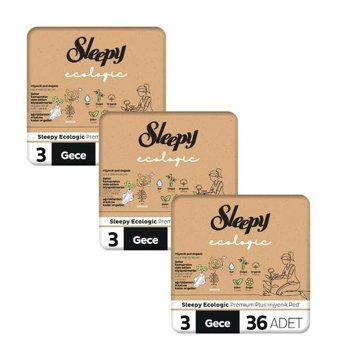 Sleepy Ecologic Premium Plus Organik İnce Antialerjik 36'lı Hijyenik Ped 3 Adet