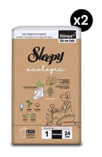 Sleepy Ecologic Premium Plus Organik İnce Antialerjik 48'li Hijyenik Ped 1 Adet