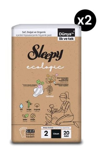 Sleepy Ecologic Premium Plus Organik İnce Antialerjik 40'lı Hijyenik Ped 1 Adet