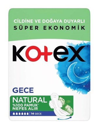 Kotex Natural Ultra Quadro Organik İnce Antialerjik 14'lü Hijyenik Ped 12 Adet