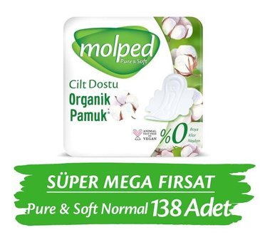 Molped Pure & Soft Organik İnce 46'lı Hijyenik Ped 3 Adet