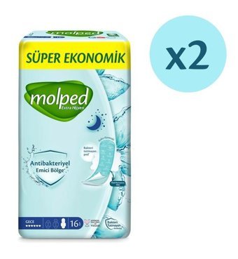Molped Extra Hijyen İnce 16'lı Hijyenik Ped 2 Adet