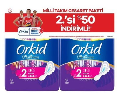 Orkid Platinum Milli Takım Cesaret Paketi İnce 20'li Hijyenik Ped 2 Adet