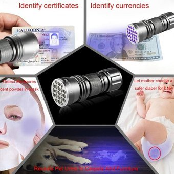 Mabes Guassi Ultraviyole Basmalı Led Pilli El Feneri