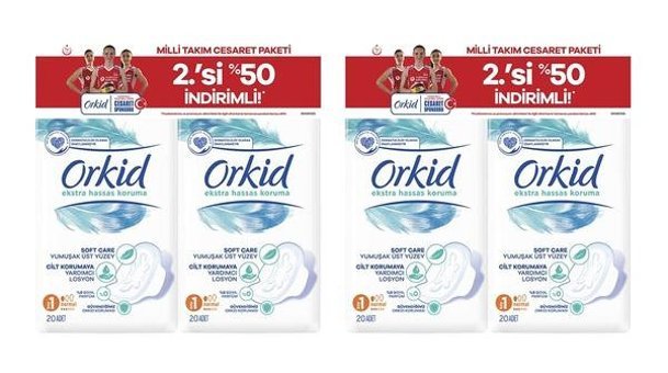 Orkid Ekstra Hassas Cesaret İnce 20'li Hijyenik Ped 4 Adet