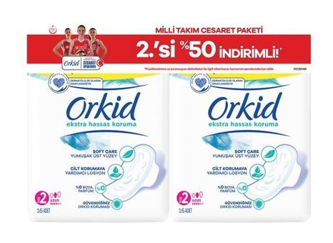 Orkid Ekstra Hassas Cesaret İnce 32'li Hijyenik Ped 1 Adet