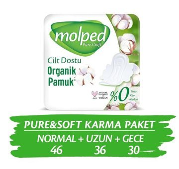 Molped Pure&Soft Organik İnce 112'li Hijyenik Ped 3 Adet