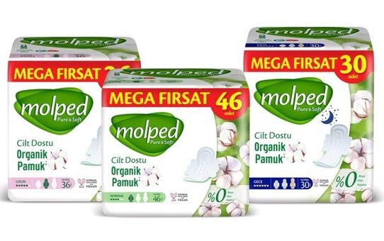 Molped Pure&Soft Organik İnce 112'li Hijyenik Ped 3 Adet