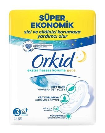 Orkid Ekstra Hassas Koruma İnce 14'lü Hijyenik Ped 1 Adet