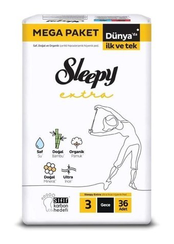 Sleepy Extra Organik Ultra İnce Antialerjik 36'lı Hijyenik Ped 1 Adet