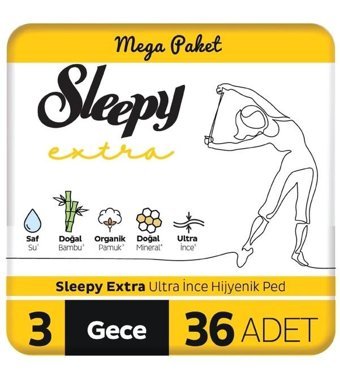 Sleepy Extra Organik Ultra İnce Antialerjik 36'lı Hijyenik Ped 1 Adet