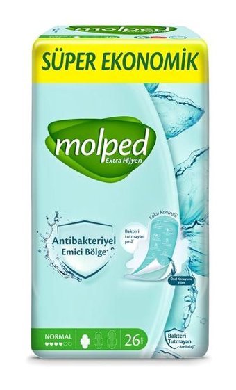 Molped Antibakteriyel İnce 26'lı Hijyenik Ped 1 Adet