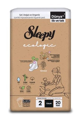Sleepy Ecologic Premium Plus Organik İnce Antialerjik 20'li Hijyenik Ped 1 Adet