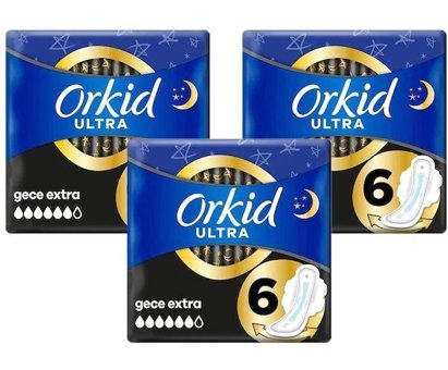 Orkid Ultra Extra İnce 6'lı Hijyenik Ped 3 Adet