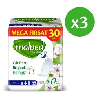 Molped Pure & Soft Organik İnce 30'lu Hijyenik Ped 3 Adet