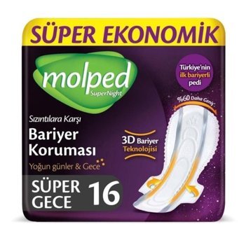 Molped Super Night İnce 16'lı Hijyenik Ped 1 Adet