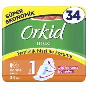 Orkid Maxi İnce 34'lü Hijyenik Ped 6 Adet