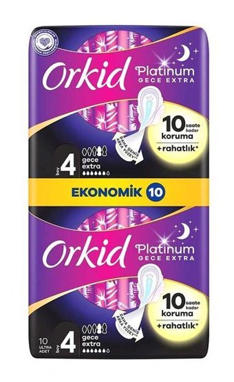 Orkid Platinum İnce 10'lu Hijyenik Ped 1 Adet