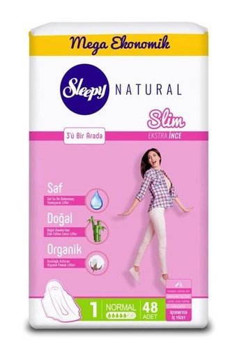 Sleepy Natural Slim Organik Ekstra İnce 48'li Hijyenik Ped 1 Adet
