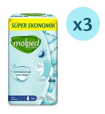 Molped Extra Hijyen İnce 16'lı Hijyenik Ped 3 Adet